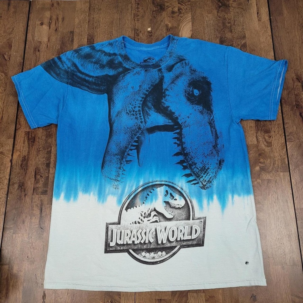 Jurassic World Men's All Over Print Tye Dye Graphic Tee Size Large
